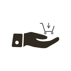 Shopping on hand icon vector illustration