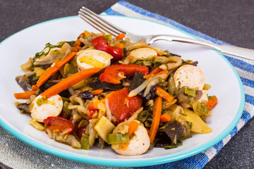 Vegetables in Chinese with Sausages