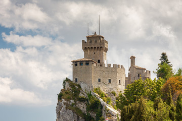 Sunny view of Castle of San Marino.