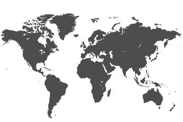 Fototapeta premium Карта мира. Карта мира в высоком разрешении в сером цвете