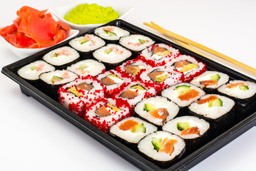 Sushi Florida and California Isolated on White Background