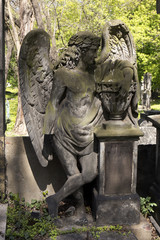 The Angel from the mystery old Prague Cemetery, Czech Republic