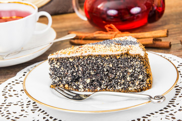 Homemade Cakes: Poppy Filling Cake on Plate