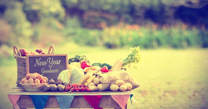 Composite image of new year goodness