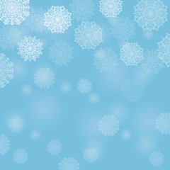Naklejka premium Winter background. Fallen snowflakes. Christmas. Vector illustration. 