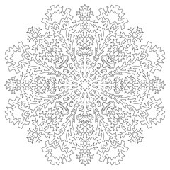 Snowflake on a white background. Vector illustration
