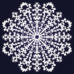 Snowflake on a dark background. Vector illustration
