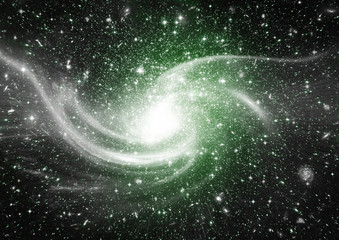 Stars, dust and gas nebula in a far galaxy