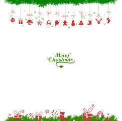 Weihnachtssymbole mit Tannengrün