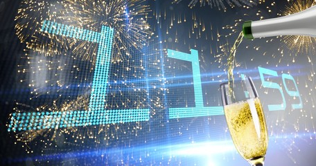 Composite image of champagne pouring