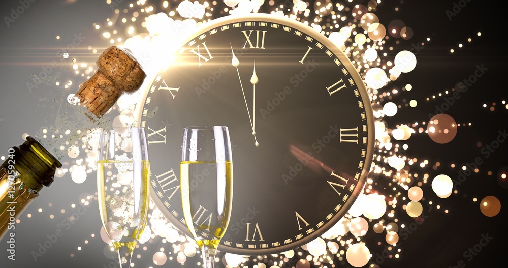 Poster composite image of clock counting down to midnight