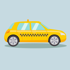 Taxi yellow car cartoon vector illustration