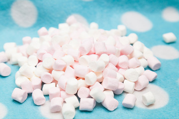 rash marshmallow on a blue background