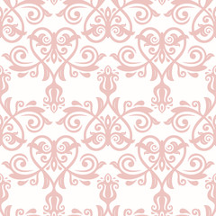 Seamless classic vector pink pattern. Traditional orient ornament