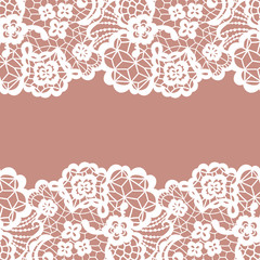 Seamless lace border. Invitation card.