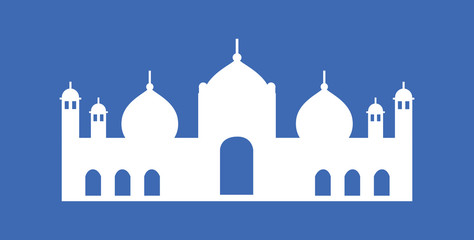 famous mosque architecture silhouette 