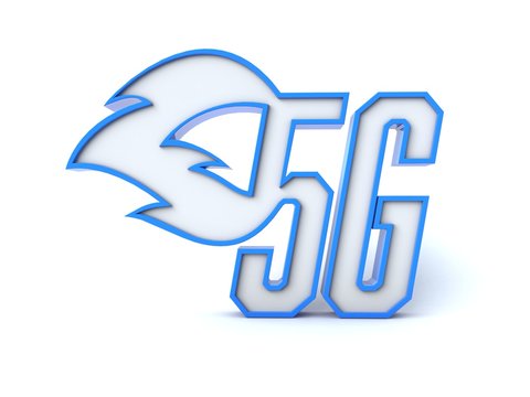 3D illustration of 5G wireless technology sign

