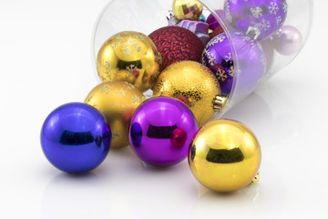 Fototapeta na wymiar color balls and christmas balls