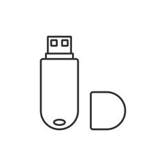 Flash drive thin line icon