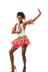 brazilian dancer isolated on white