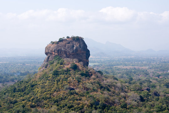 Sigiriya Lion Rock view from Pidurangala Rock Temple, Sri Lanka.