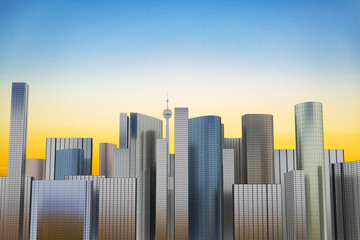 View of a big city, 3d illustration