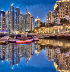 Fototapeta premium Evening in Dubai Marina,Dubai,United Arab Emirates