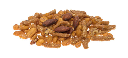 Energy trail mix blend side view isolated on a white background.