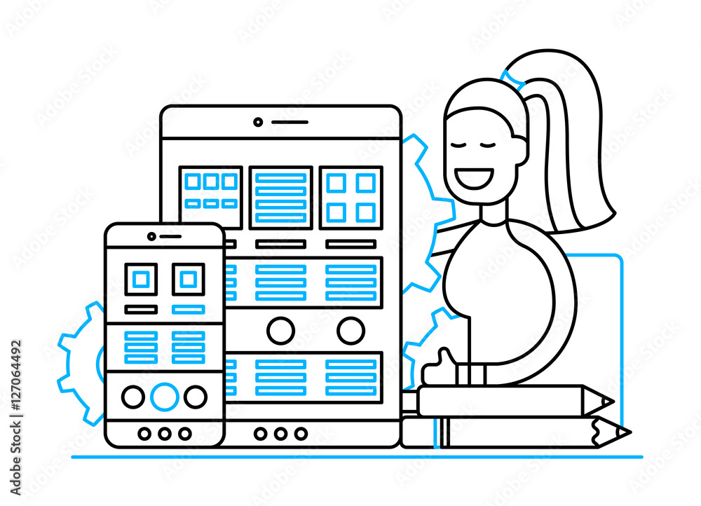 Poster web page optimization - flat design website banner