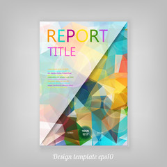 Abstract colorful geometric Report cover template design with tr