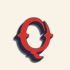 Q letter logo in vintage western style.