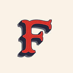 F letter logo in vintage western style.