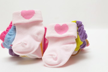 Socks for newborn babies on white background,Socks kids
