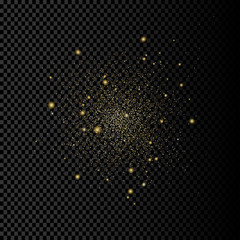 eps 10 premium vector golden glitter explosion, stars in the sky, galaxy, constellation, asterism on transparent background. Luxury stylish design for web, print, greeting card, banner, poster