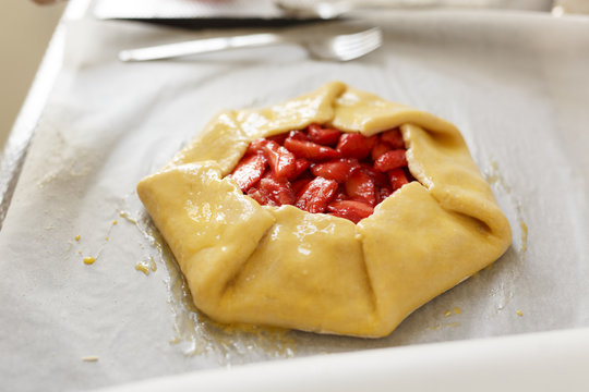 The Netherlands. A traditional Italian pie called crostata, here filled with strawberries.