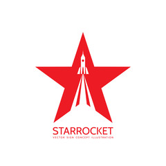 Obraz premium Star rocket - vector logo template concept illustration. Space ship creative sign. Design element.