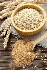 Bran, grain and wheat ears