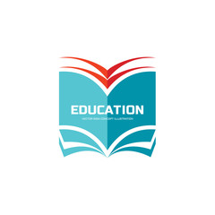 Education - vector logo template concept illustration. Abstract school book silhouette sign. Design element.