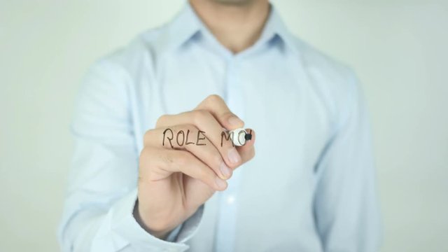 Role Model, Man Writing on Screen