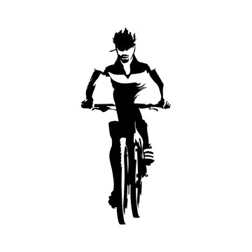 Mountain biker, abstract vector illustration. Cyclling