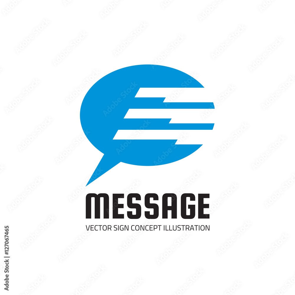 Poster message - vector logo template concept illustration. internet chat abstract sign. speech bubble symb