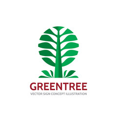 Green tree - vector logo template concept illustration in flat style. Landscape forest creative sign. Nature symbol. Design element.