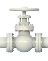 Gas pipe valve 3D illustration