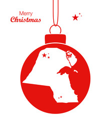 Obraz premium Merry Christmas illustration theme with map of Kuwait