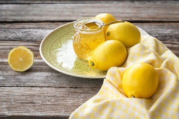Still life of lemon jam