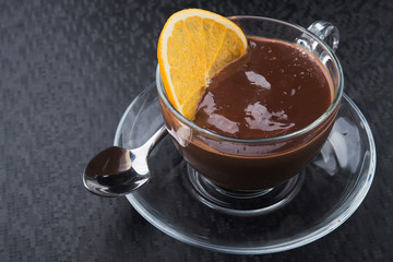 hot chocolate cup with orange slice