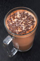 glass of cup coffee with cream