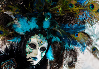 Fototapeta na wymiar Maschera veneziana al Carnevale di Venezia
