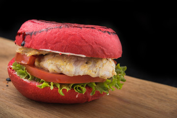 tasty red american burger