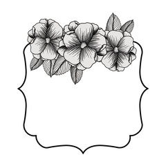 floral frame icon. Banner badge and decorative theme. Isolated design. Vector illustration